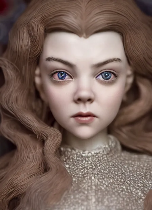 Prompt: closeup of a toy natalie dormer, depth of field, zeiss lens, detailed, symmetrical, centered, fashion photoshoot, by nicoletta ceccoli, mark ryden, lostfish, earl nore, hyung tae, frank frazetta, breathtaking, 8 k resolution, extremely detailed, beautiful, establishing shot, artistic, hyperrealistic, octane render