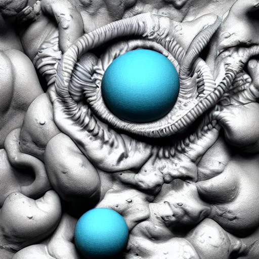 Image similar to a close up of a bunch of different items, an ambient occlusion render by alberto seveso, zbrush central, vanitas, lovecraftian, biomorphic, rendered in cinema 4 d