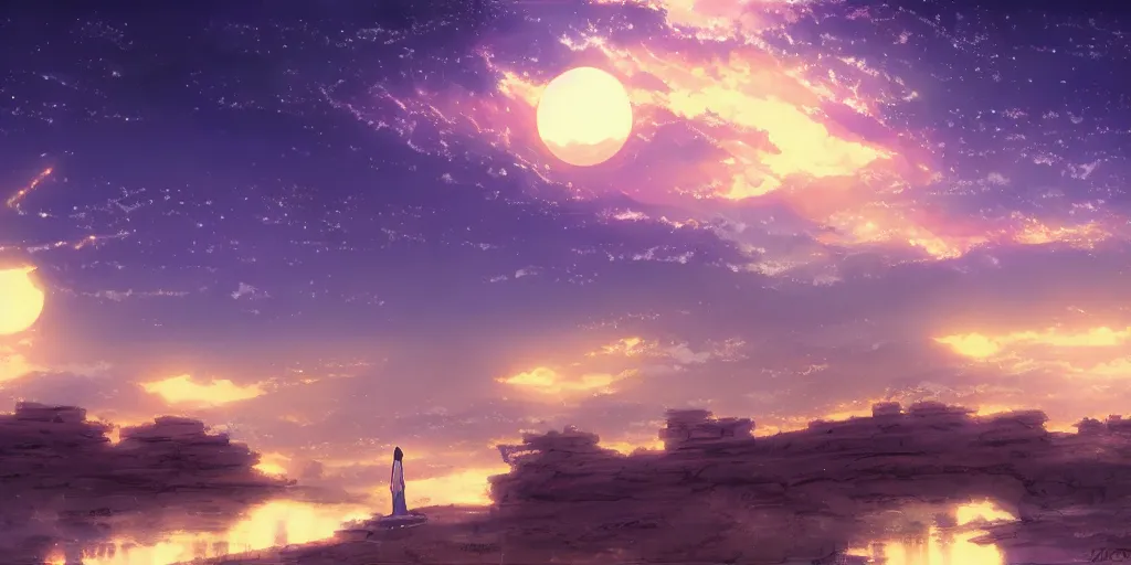 Image similar to arabian night landscape by makoto shinkai