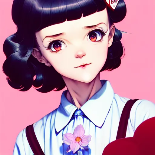 Image similar to a cute devout christian ditsy psychotic waitress mocks you, art by ilya kuvshinov and lois van baarle and ross tran, range murata, artgerm, norman rockwell, andy warhol, digital art, highly detailed, intricate, sharp focus, trending on artstation hq, deviantart, pinterest, ue 5, 4 k uhd img