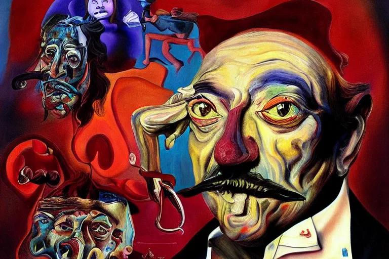 Image similar to portrait of a uncanny painter by Chor Boogie and Salvador Dali collaboration