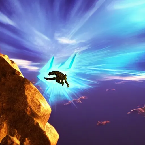 Prompt: Diamond lizard flying in the sky, cinematic, 4k,