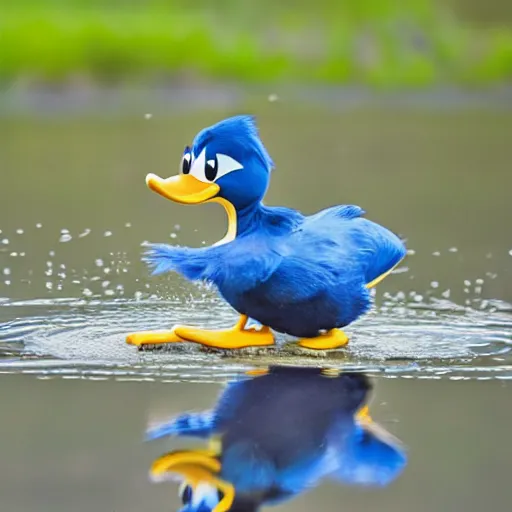 Prompt: real life donald duck, ultra realistic, sharp focus, wildlife photography, award winning photography