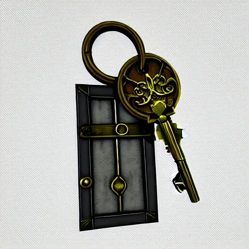 Image similar to a metal key for the doors, rpg game inventory item, low poly 3d style, mystical