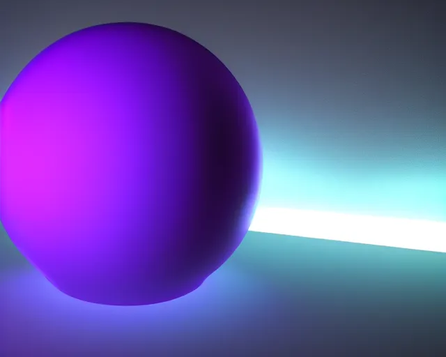 Prompt: a neon purple glow underneath a dark grey metallic reflective sphere, volumetric lighting subsurface scattering raytracing, 4 k hyperrealengine, global illumination