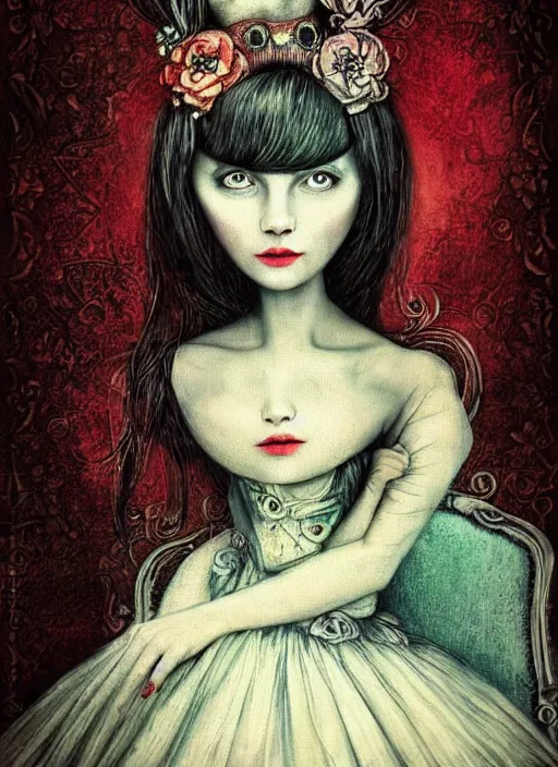 Prompt: a portrait of a pretty young lady by alexander jansson