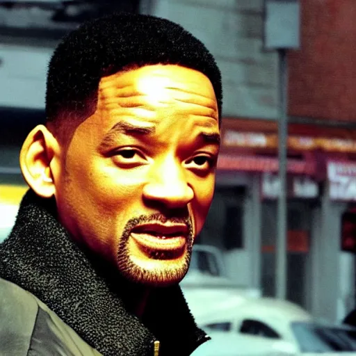 Prompt: A still of Will Smith as Niko Bellic (2008), photo, 35mm, sharpen filter