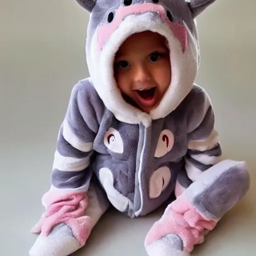 Image similar to cute and cuddly shark dressed in a onesie