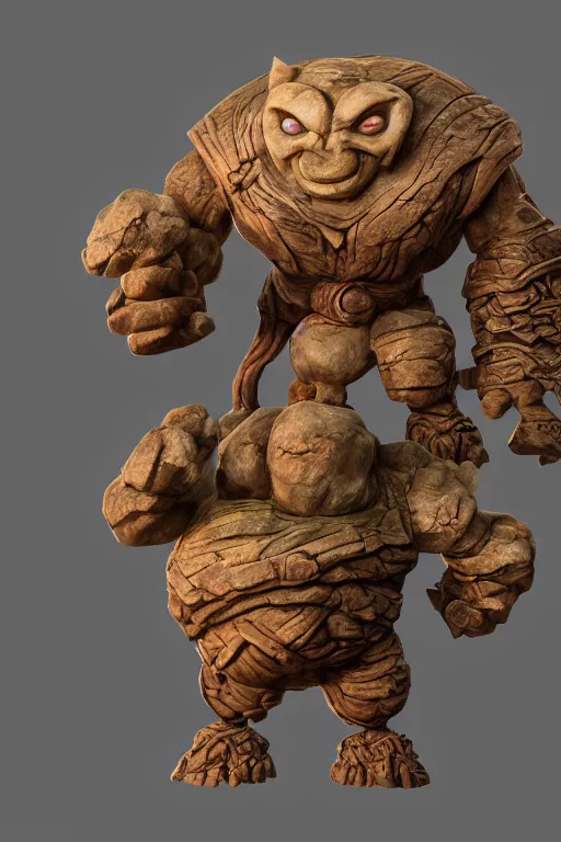 Image similar to zelda fantasy art giant golem troll wood rock greeble gemstone, global illumination ray tracing hdr fanart arstation by sung choi and eric pfeiffer and gabriel garza and casper konefal