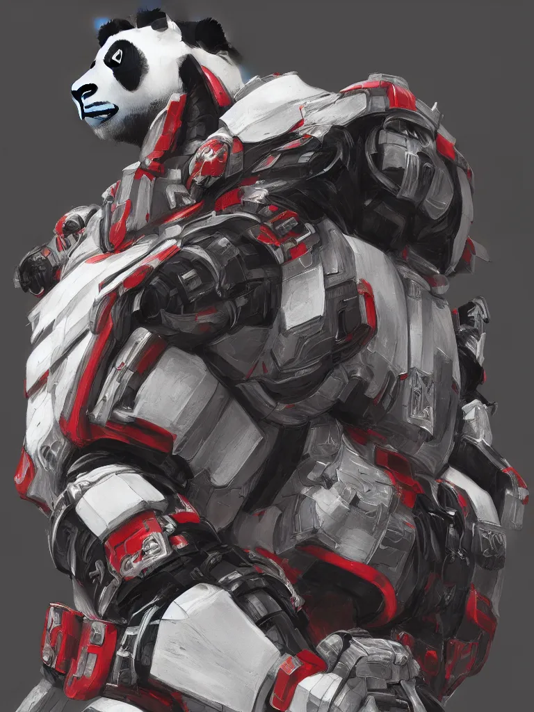 Image similar to “A detailed portrait of a giant robot panda dressed as a samurai, anime, trending on artstation, octane render, cgsociety, 4K, 8K”