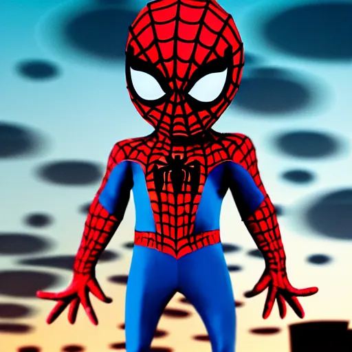 Image similar to Patrick Star as Spiderman, styled as a movie poster