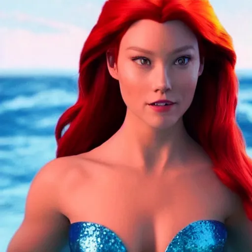 Image similar to “Ariel from the little mermaid live action 4K detailed”