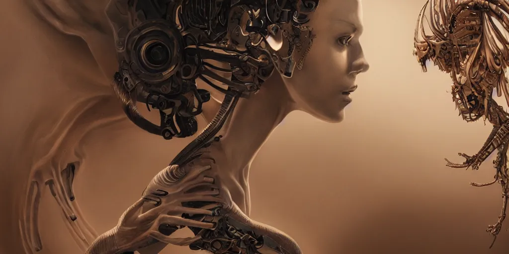 Prompt: hyperrealistic photography of a highly detailed and symmetrical gorgeous cyborg female replacing her knee, in the style of beth cavener, jin kagetsu, james jean and wlop, highly detailed, face symmetry, westworld opening scene, masterpiece, award - winning, sharp focus, intricate concept art, ambient lighting, 8 k, artstation