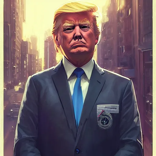 Prompt: highly detailed portrait, donald trump, in gta v, stephen bliss, unreal engine, fantasy art by greg rutkowski, loish, rhads, ferdinand knab, makoto shinkai and lois van baarle, ilya kuvshinov, rossdraws, tom bagshaw, global illumination, radiant light, detailed and intricate environment