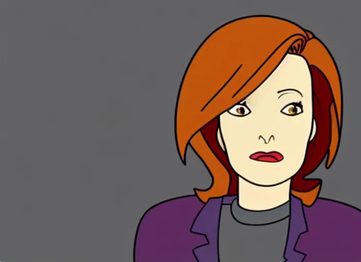 Image similar to an animation cel of dana scully, in the style of netflix animation