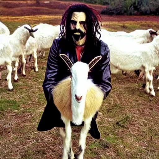 Image similar to rob zombie as a goat