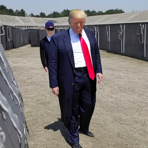 Image similar to donald trump at a concentration camp