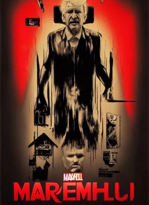 Image similar to a movie poster for marvel with david lynch, a poster by john carpenter, pinterest contest winner, happening, movie poster, horror film, poster art