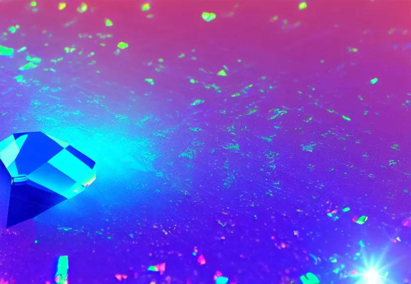 Prompt: iridescent gemstone, refraction, shining, all colours, opal, nature, photo, blur, raytracing, unreal engine, macro shot, detail, lens flare