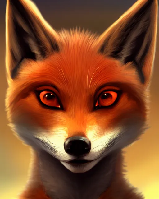 Image similar to award - winning extremely detailed fantasy art of a cute female innocent eyes anthro vulpes vulpes fulva, furaffinity 4 k