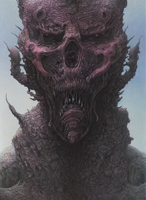 Prompt: a terrifying humanoid creature by wayne barlowe