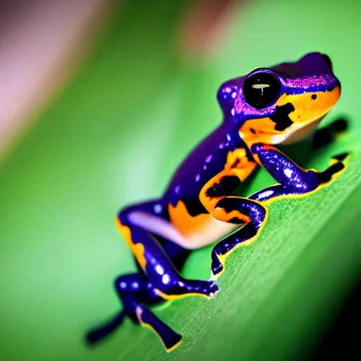 Image similar to an award winning photo of a poison dart frog looking at the camera, nature photography, National Geographic, 4k