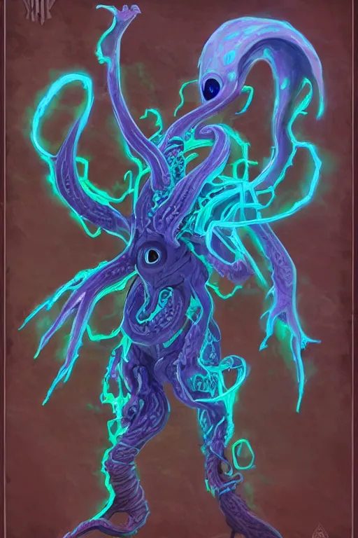 Image similar to an in game portrait of a mind flayer from the legend of zelda breath of the wild, breath of the wild art style.