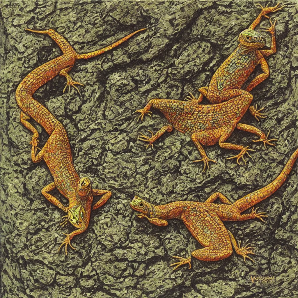 Image similar to a lizard on a stone, patrick woodroffe, simple detalis