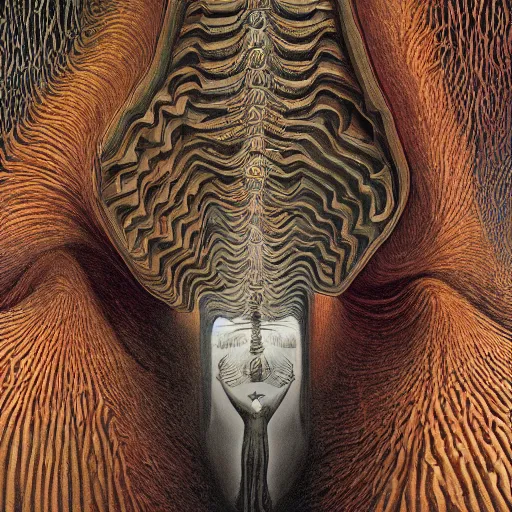 Image similar to millions of mouths, freak show, surrealism, fractalism, strange, hyperdetailed, photorealistic, interesting, benoit b. mandelbrot, m. c. escher, patrick woodroffe, ernst fuchs, zdzisław beksinski, id magazine, octane, cinematic, hyperrealism, 8 k, depth of field, bokeh