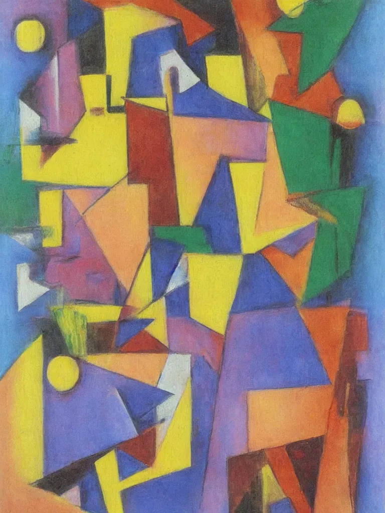 Image similar to a cubism painting by emilio pettoruti, pastel colors,