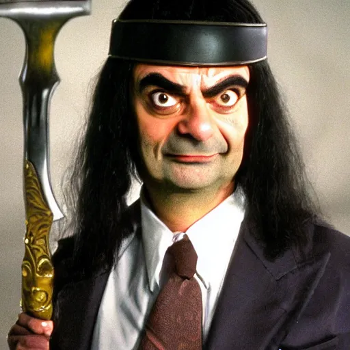 Prompt: mr. bean as conan the barbarian