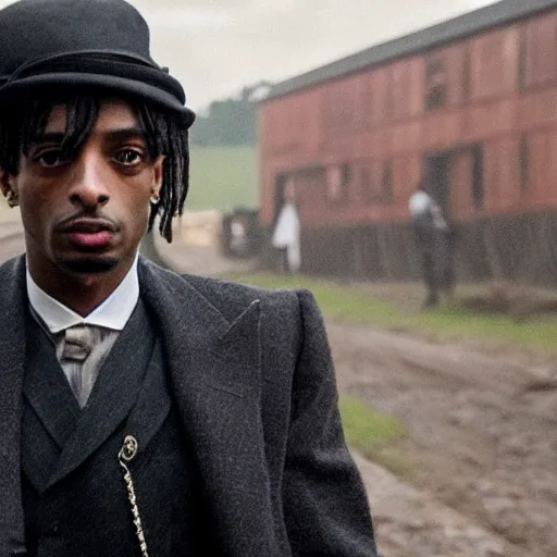 Image similar to playboi carti in peaky blinders 4 k the detailed super realistic