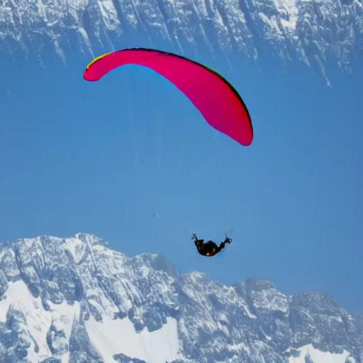 Image similar to a bear paragliding, photo, 8 k resolution