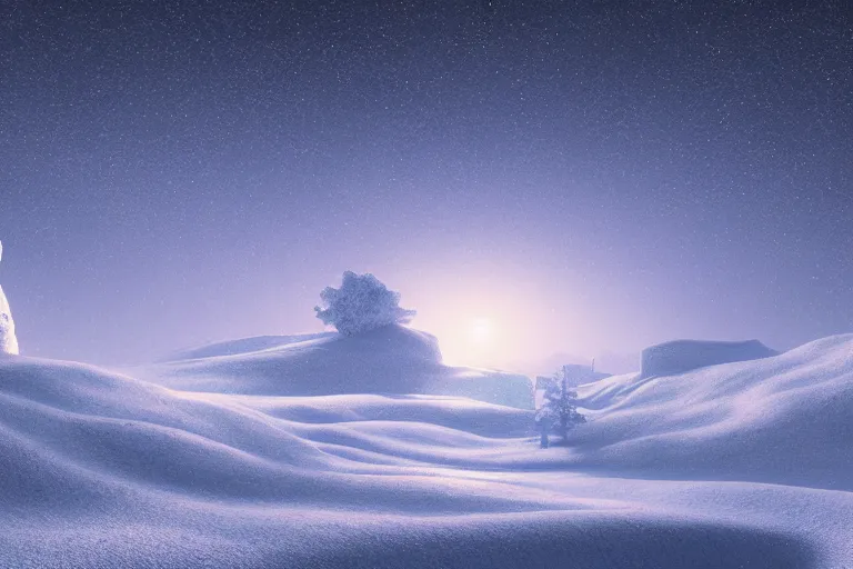 Image similar to a hd render of a dreamy winter landscape, by beeple and salvador dali