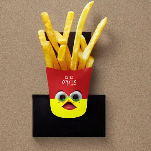 Prompt: photo of [ a single salted french fry chip ] shaped like that looks like ( stephen fry ) [ as a pixar character ] [ hybrid ] intercross mix cinematic lighting