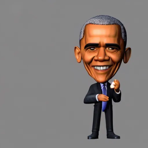 Prompt: 3d render of obama as a cute chibi figurine, blender, artstation