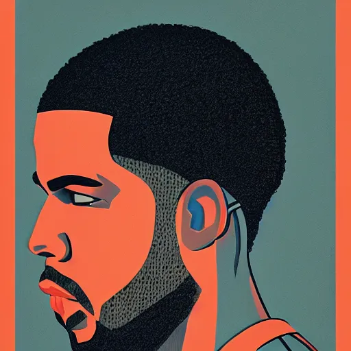 Prompt: Drake x Nike Profile Picture by Sachin Teng, asymmetrical, Organic Painting , Matte Painting, geometric shapes, hard edges, graffiti, street art,:2 by Sachin Teng:4