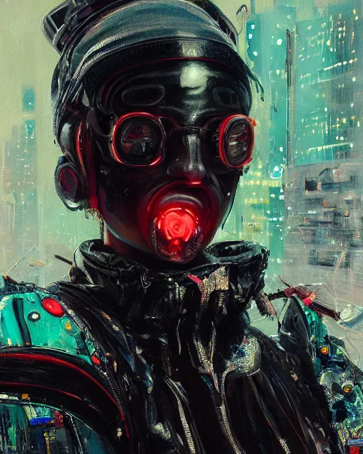 Prompt: detailed portrait Neon guard woman with very short dark hair seen from the back, cyberpunk futuristic, reflective puffer jacket, black leggings, decorated with traditional ornaments in front of a dystopian crowd with piles of garbage by Ismail inceoglu dragan bibin hans thoma, Perfect face, fine details, realistic shaded, fine-face, pretty face