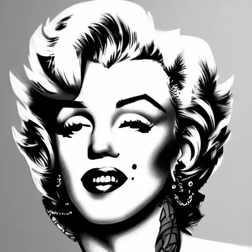 Image similar to portrait of a punk Marilyn Monroe, highly detailed, sharp focus, art station,