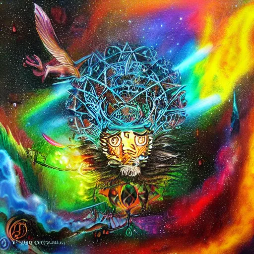 Image similar to karlson from the roof, airbrush art, shamanic dmt art, by basuki abdullah