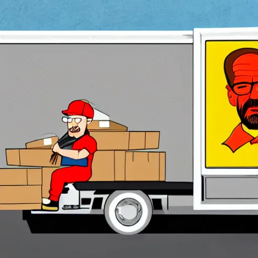 Image similar to walter white delivering pizza