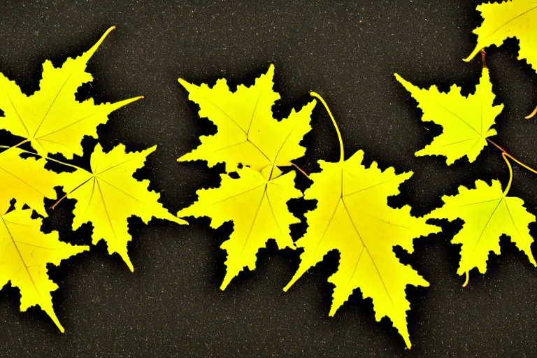 Image similar to spining vortex of yellow oak leaves, side view