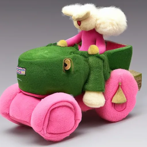 Image similar to a very soft persian pink plush john deere with pluche