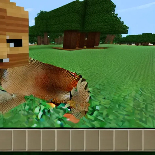 Prompt: capybara in minecraft