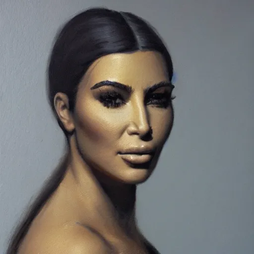 Image similar to portrait ( of kim kardashian ) as danae by paolo de matteis