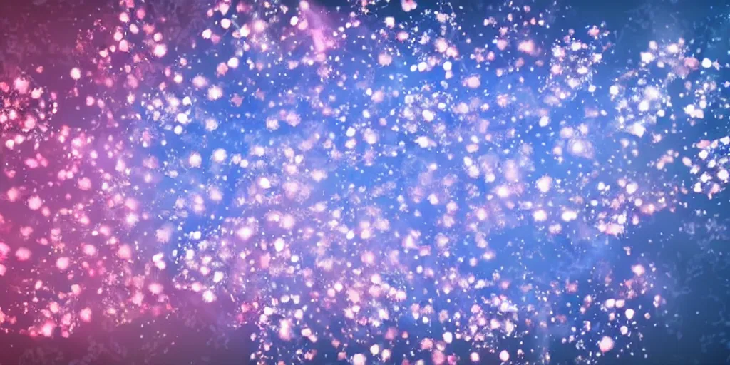 Image similar to cherry blossom in blue flames, fantasy particle effects, soft lights