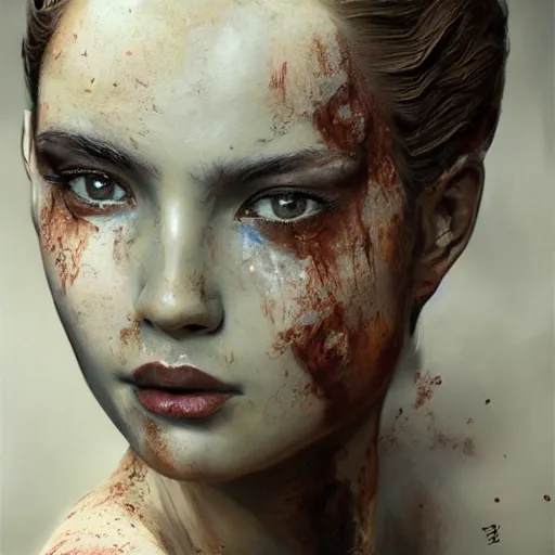 Prompt: a beautiful photorealistic portrait of lilith, made of clay covered in clay stained with mud, detailed, sharp focus, by stanley artgerm lau, wlop, rossdraws, james jean, andrei riabovitchev, marc simonetti, yoshitaka amano