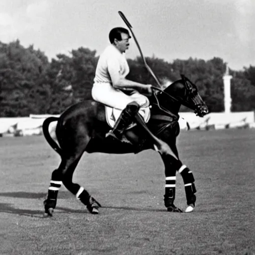 Image similar to adolf hitler playing a polo game