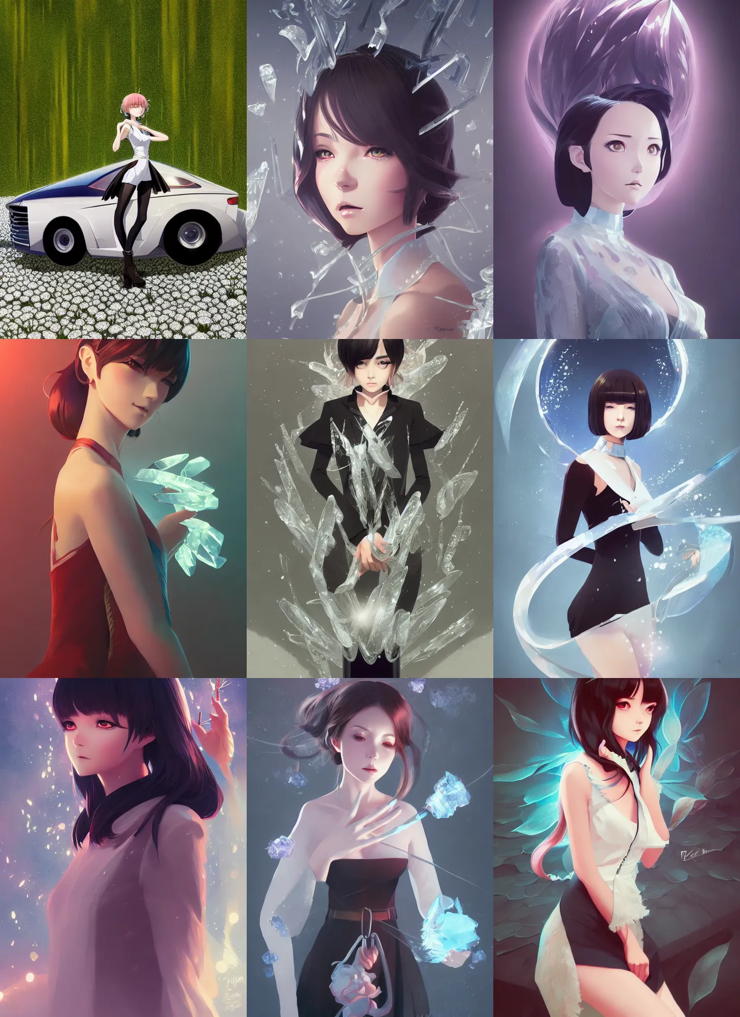 Prompt: detailed, sharp, full body portrait of a female magician using ice flower by Ilya Kuvshinov and Anna Dittmann and studio ghibli and WLOP and Rossdraws, digital art, trending on artstation, anime arts, featured on Pixiv, HD, 8K, highly detailed, good lighting, beautiful, epic, masterpiece
