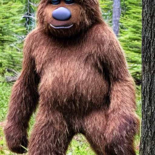 Image similar to photo of sasquatch bigfoot that looks like Winnie the Pooh